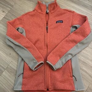 Patagonia Coral and Gray Fleece Jacket